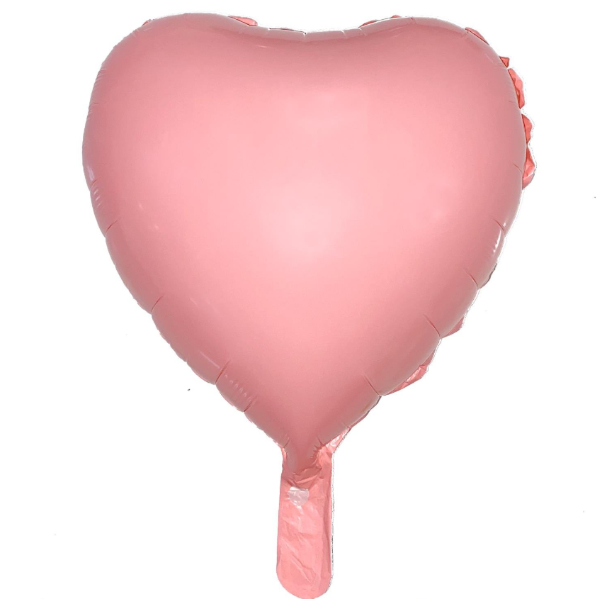 Kalp Folyo Balon Makaron Pembe 18 INÇ